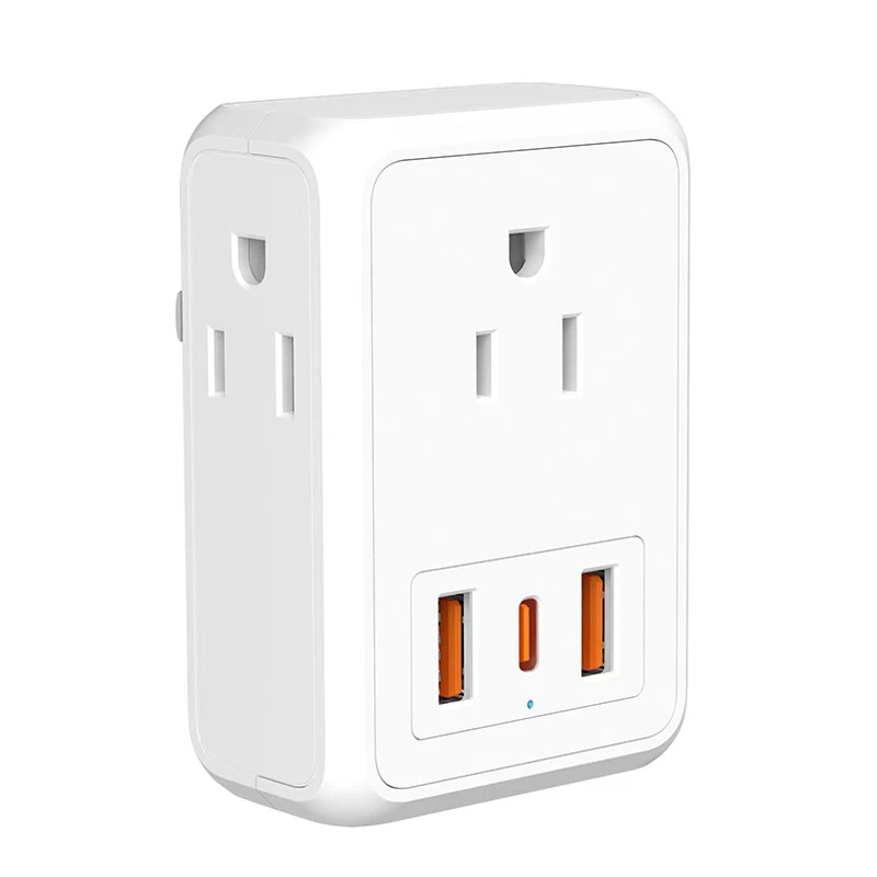 Reisende  New Smart Design US one to three multi-function wall socket 2USB+1type-c converter Wall socket power expander