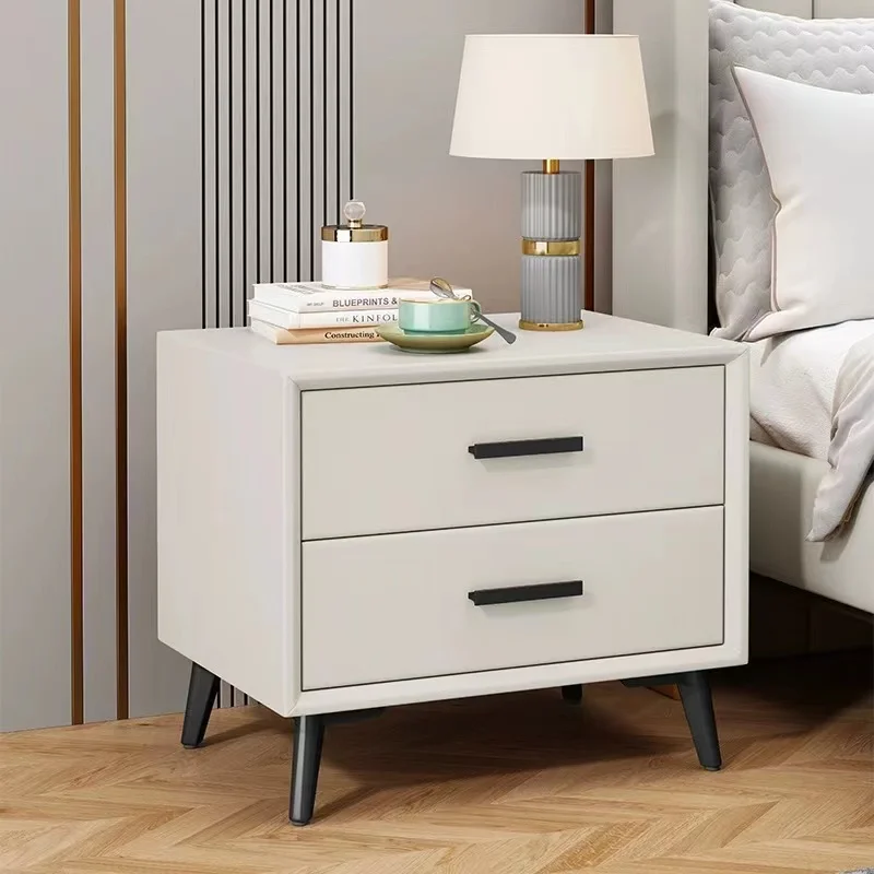 White Smart Bed Side Table Design Luxury Double Bed Side Table with Drawer Factory Wholesale Prices