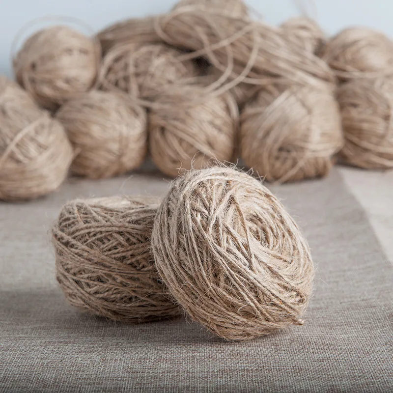 Twisted Linen Rope Natural Jute Twine Hemp Cord for Craft and packaging Ribbon Handmade DIY Bouquet Decoration Jute Rope