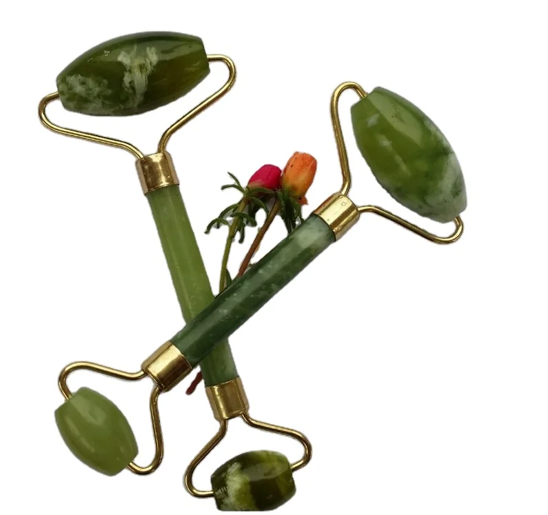 competitive price 100% real jade dark beautiful green face care massage jade roller