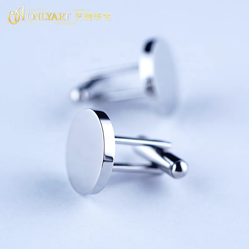 Design  your own cufflinks Round men engraved custom Logo French Cuff Shirt stainless steel cufflink jewelry engraving
