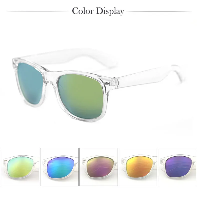 New fashion colorful Mirrored lenses UV400 sunglasses retro classic designer promotion sunglasses
