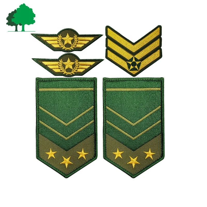 High Quality Patch Manufacturers Machine Embroidery Shoulder Patches Custom Epaulet
