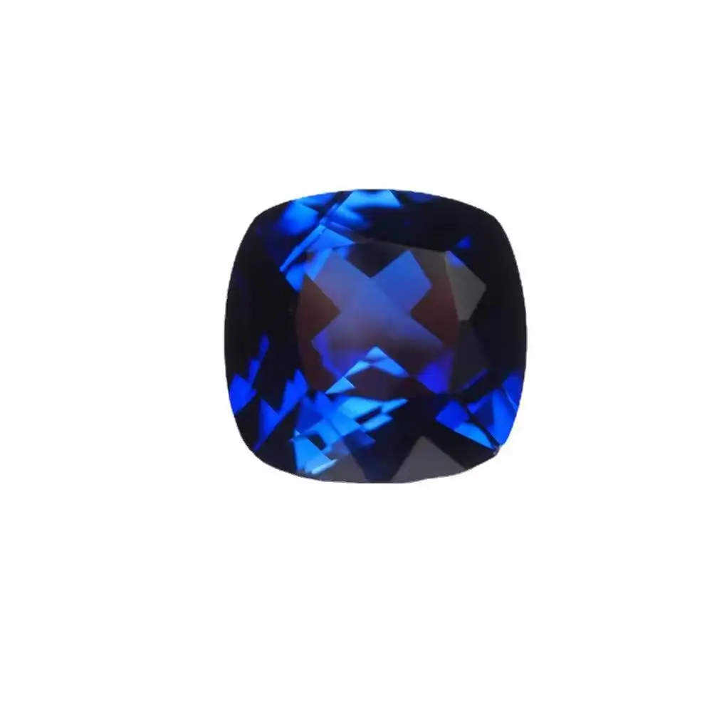 Factory Direct top quality lab grown royal blue blue safir loose gemstone cushion cut faceted 2 ct certificated natural blue