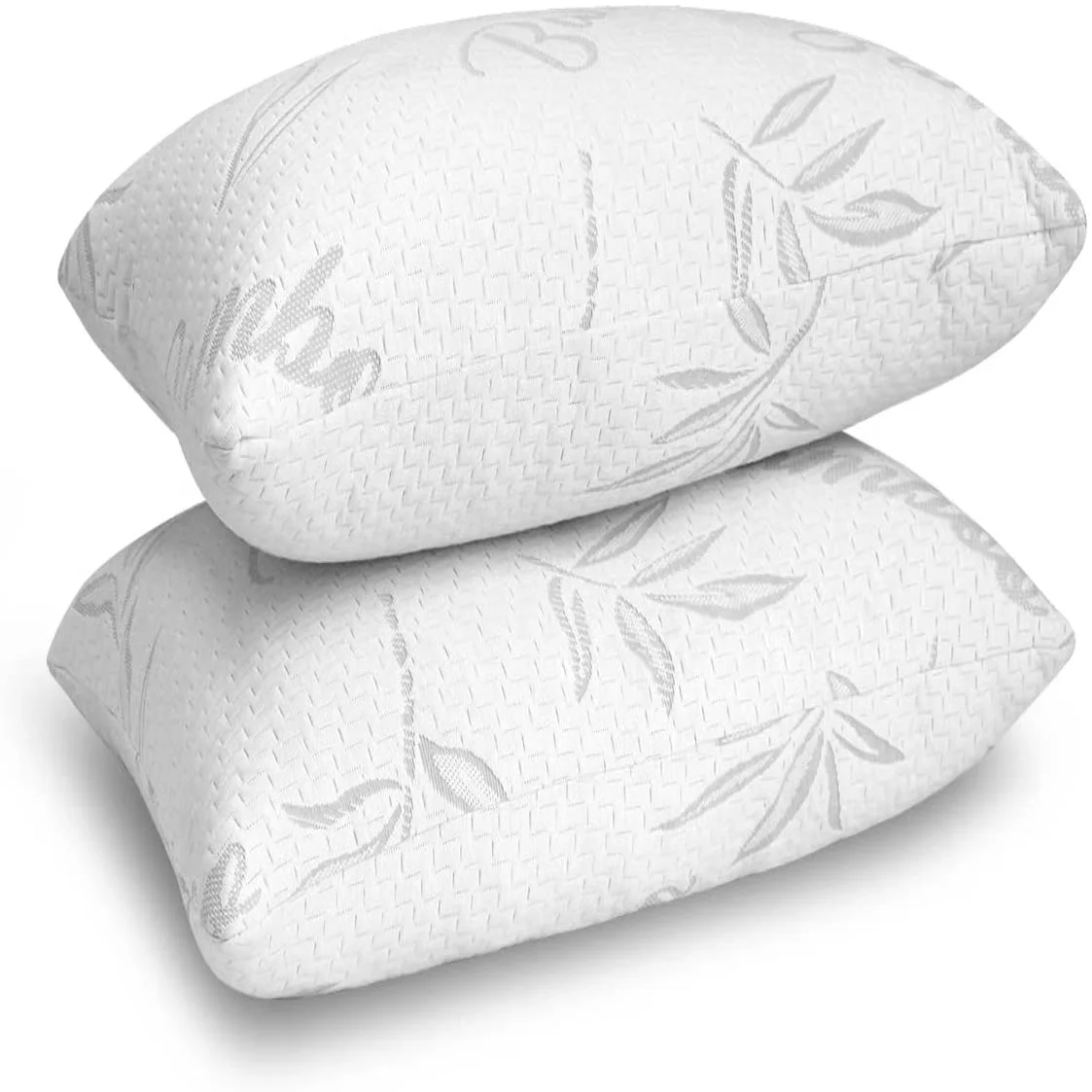 Factory Price King Queen Shredded Gel Memory Foam Fill Adjustable Ice Pillows with Bamboo Case