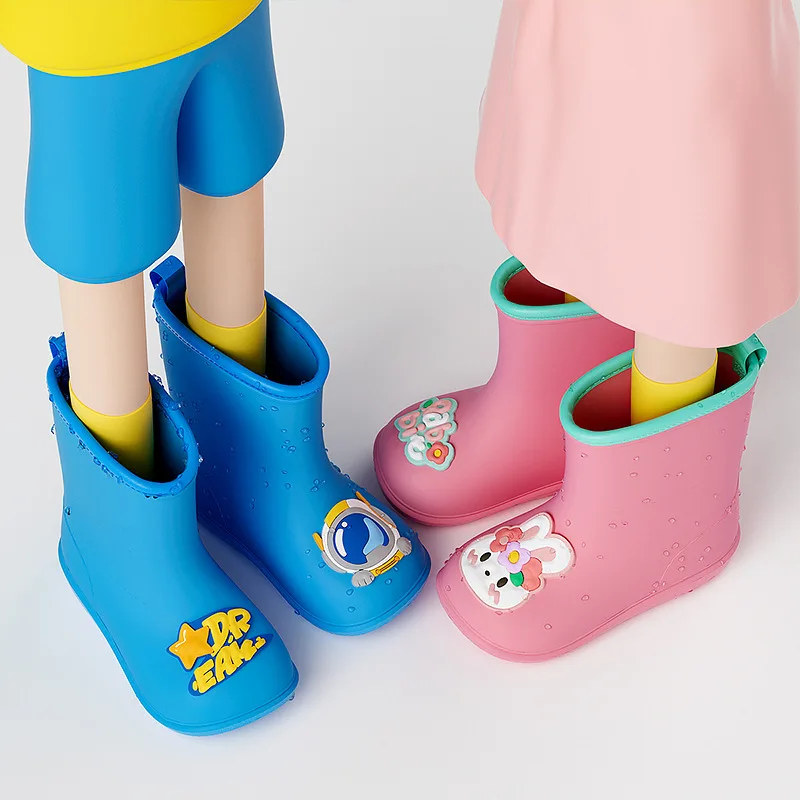 Cheerful Mario 2022 new style safety rain boots kids children waterproof boy rain shoes for girls decorative EVA printed