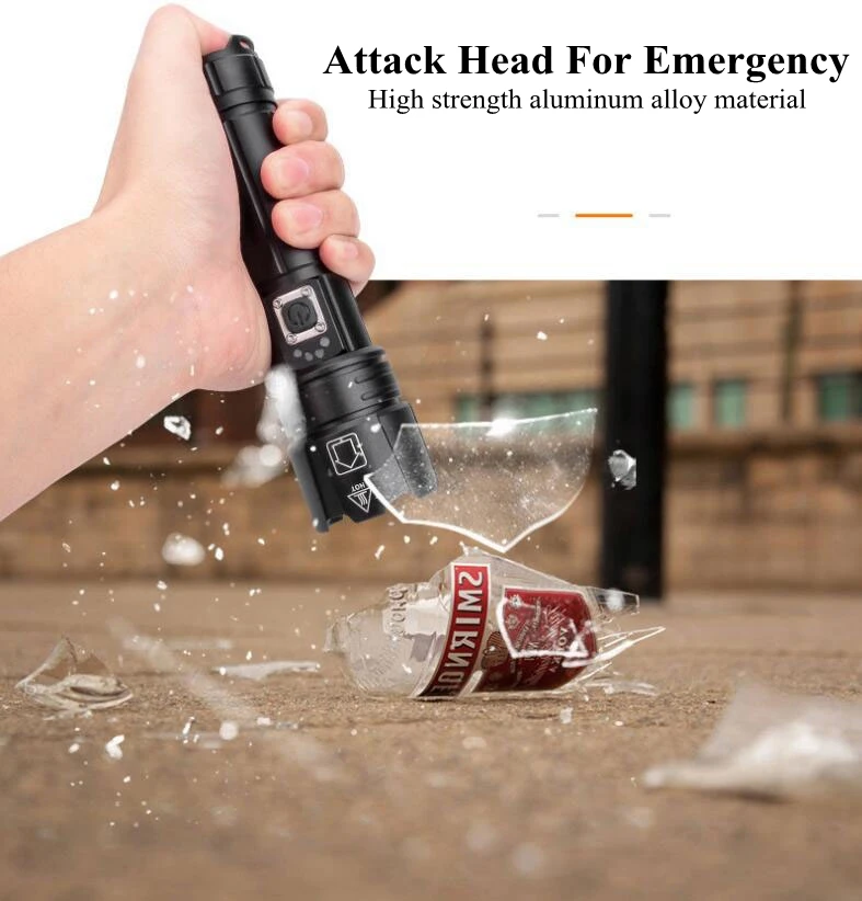 strong power XHP70.2 Zoom Security Flashlight 5 Modes Powerbank flashlight xhp 70 with usb adapter