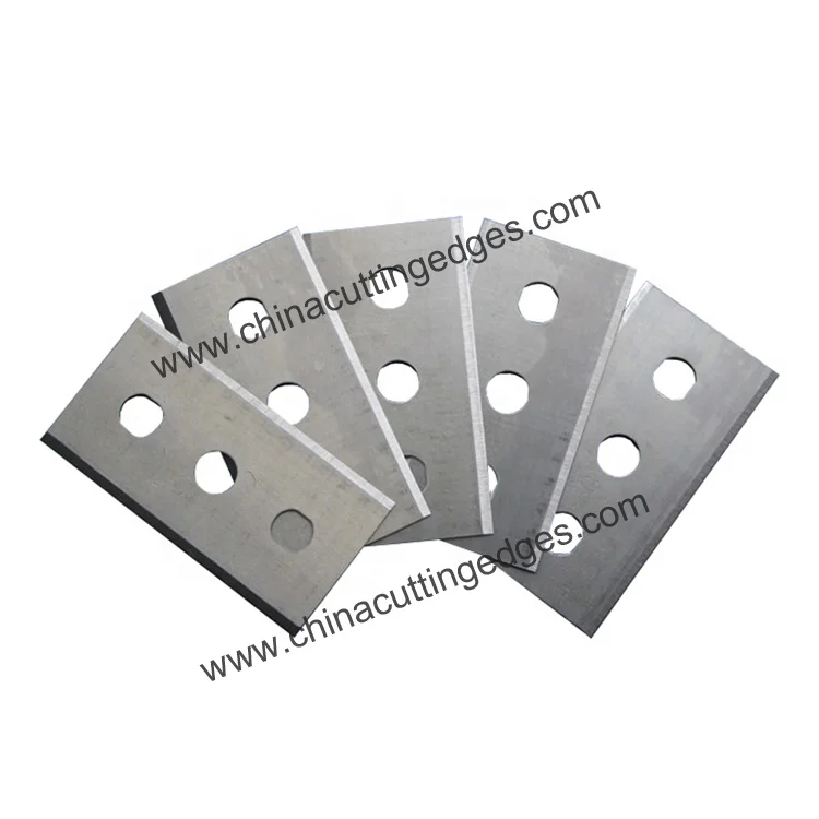 High Quality Tungsten Carbide Film Cutting Knife Industrial 3 Holes Razor Blades