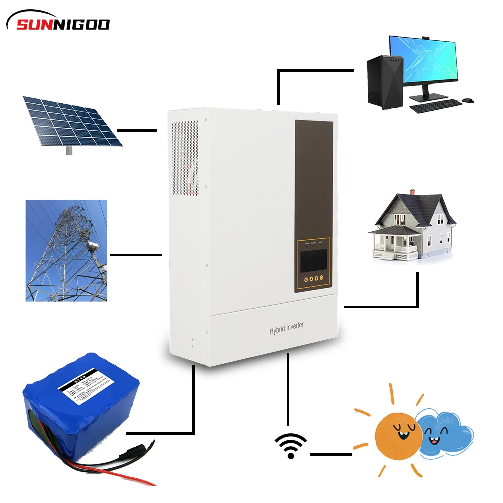 Solar Inverters Power High Frequency Hybrid Solar Inverter 5.5kw Solar Inverters with Wifi Limiter