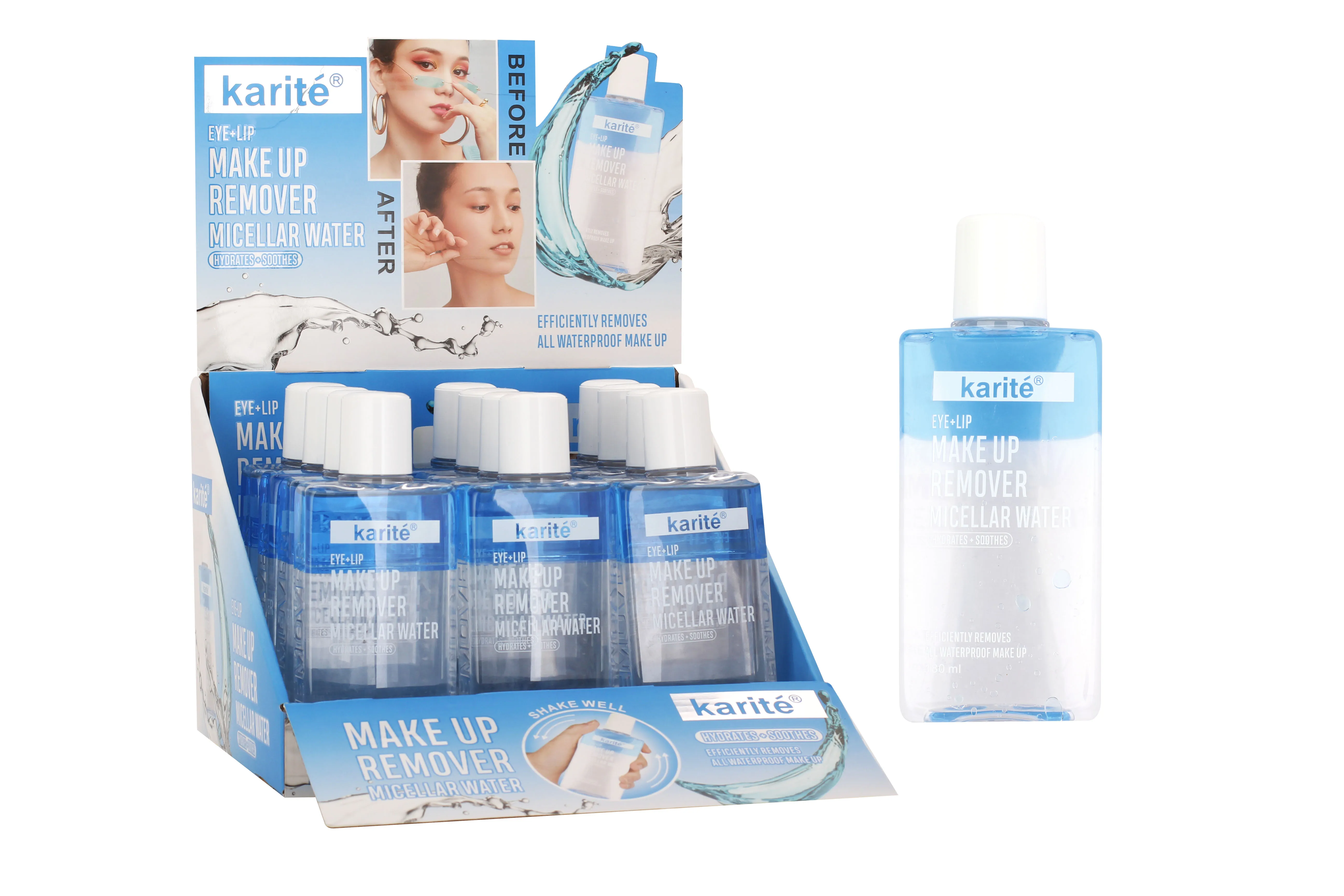 Karite Make up Cleanser Cosmetic facial micellar water Face Makeup Cleansing Smoothing Makeup Remover