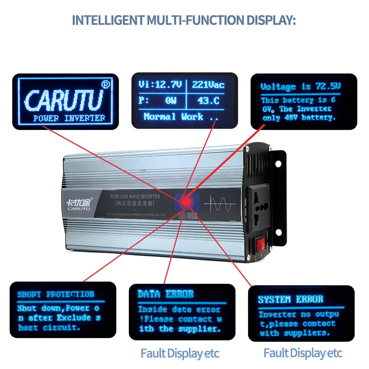 Home Solar System 12v 220v Power Inverter 500w Solar Inverter for Motorhome, RV