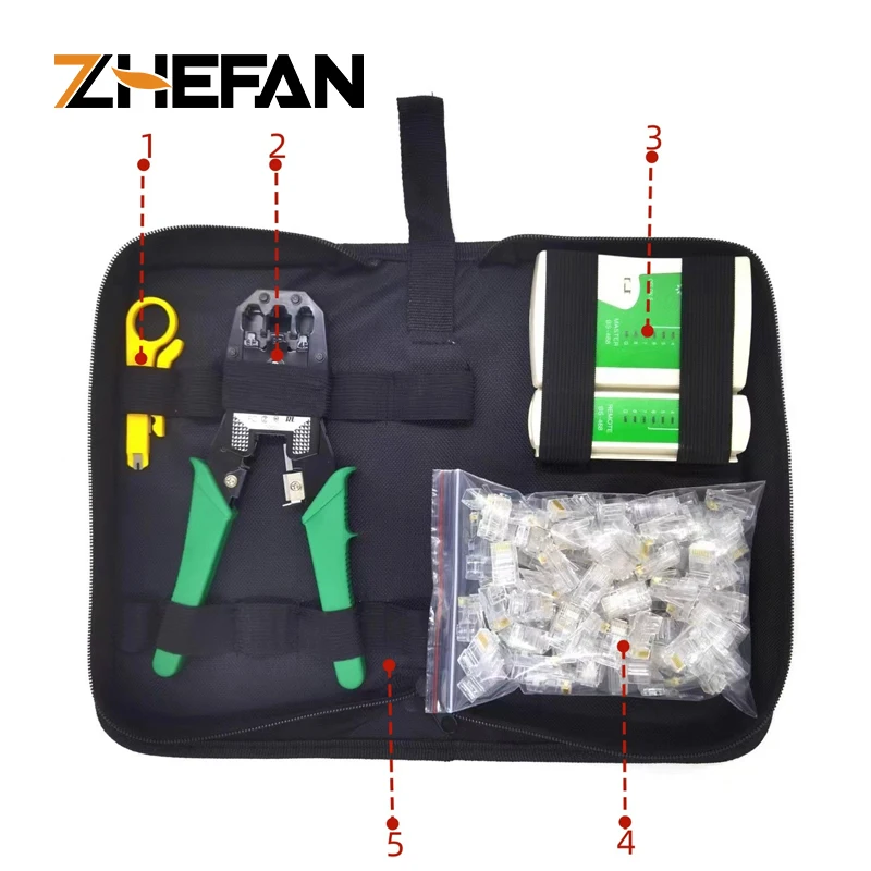 ZHEFAN Hot sale Networking Cable Repair Maintenance Installation network tool set kit 10 In 1 Network Tool Set