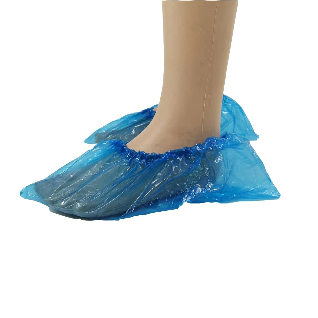 Dust free work shop non slip light weight PE shoe cover disposable leggings ed polyethylene shoe protectors