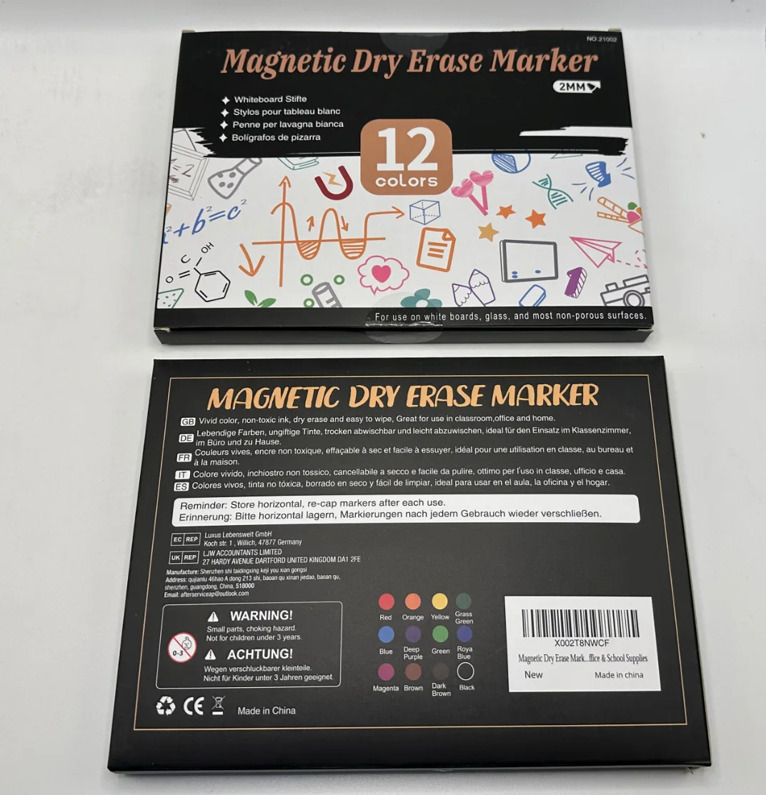 12 colors  colorful  magnetic dry erase whiteboard marker