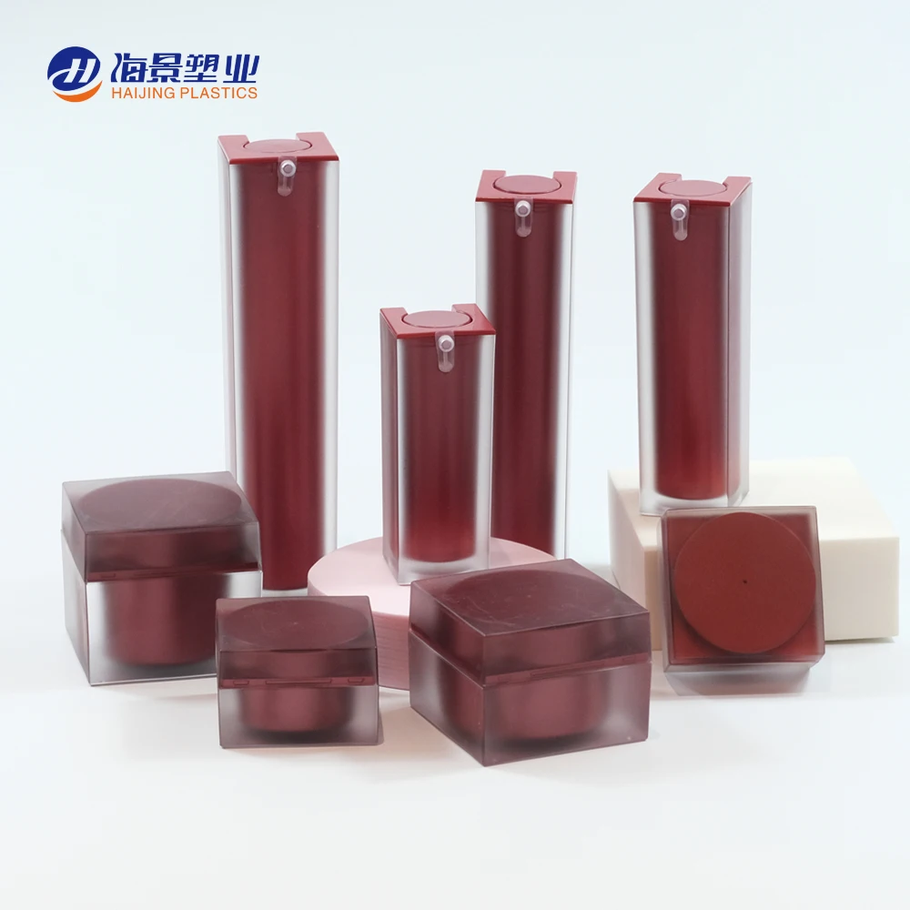 
Wholesale easy to open square shape cosmetic container pump 30ml 100 ml plastic sample bottles 