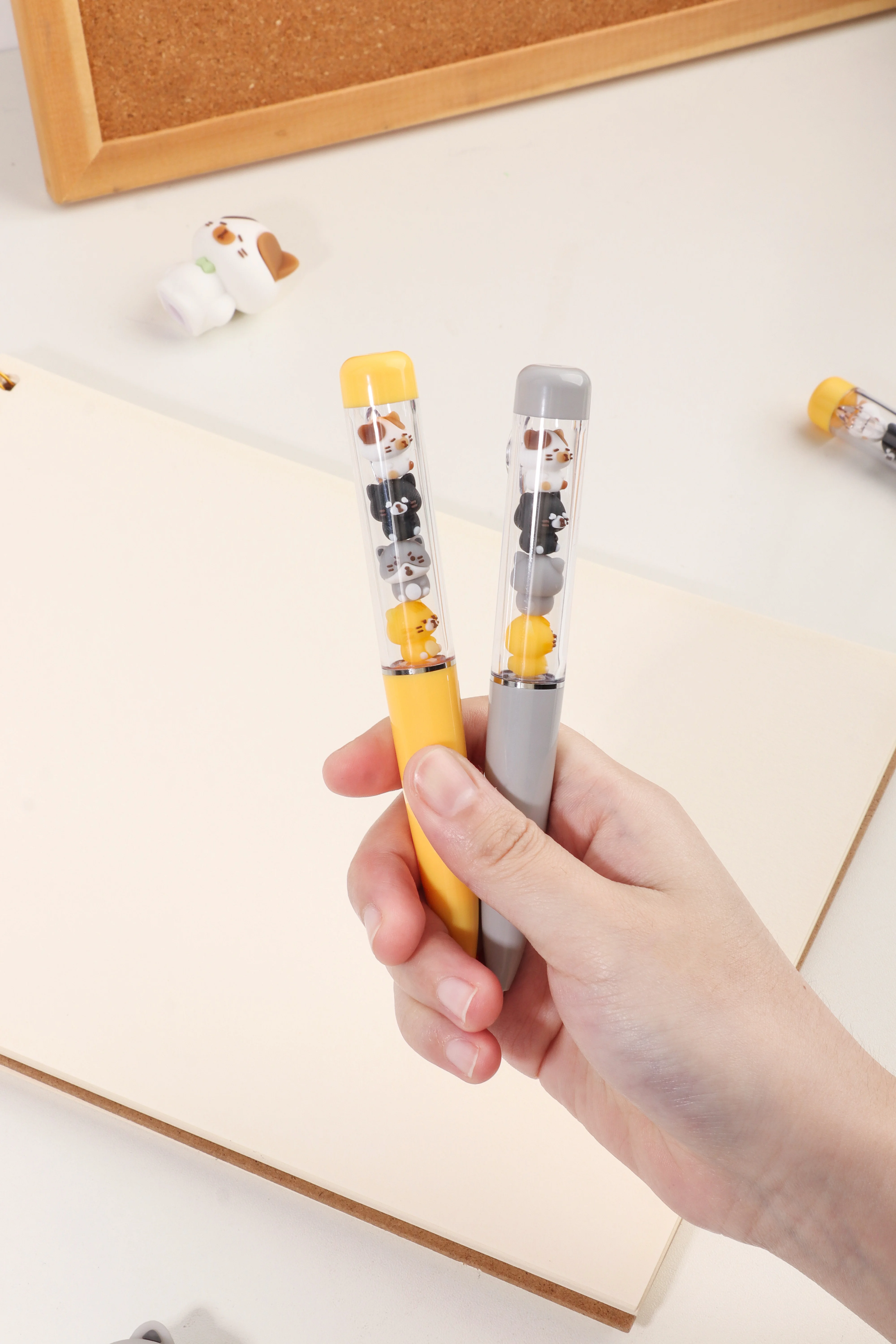 2024 New cat Creative Pressing Pen  Cartoon Signature Pen Student Stationery Simple Shape Gel Pen Black papeleria kawaii