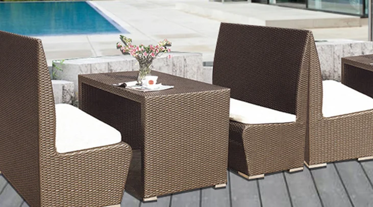 Modern style wicker furniture restaurant rattan  dining chair set outdoor chair for cafe