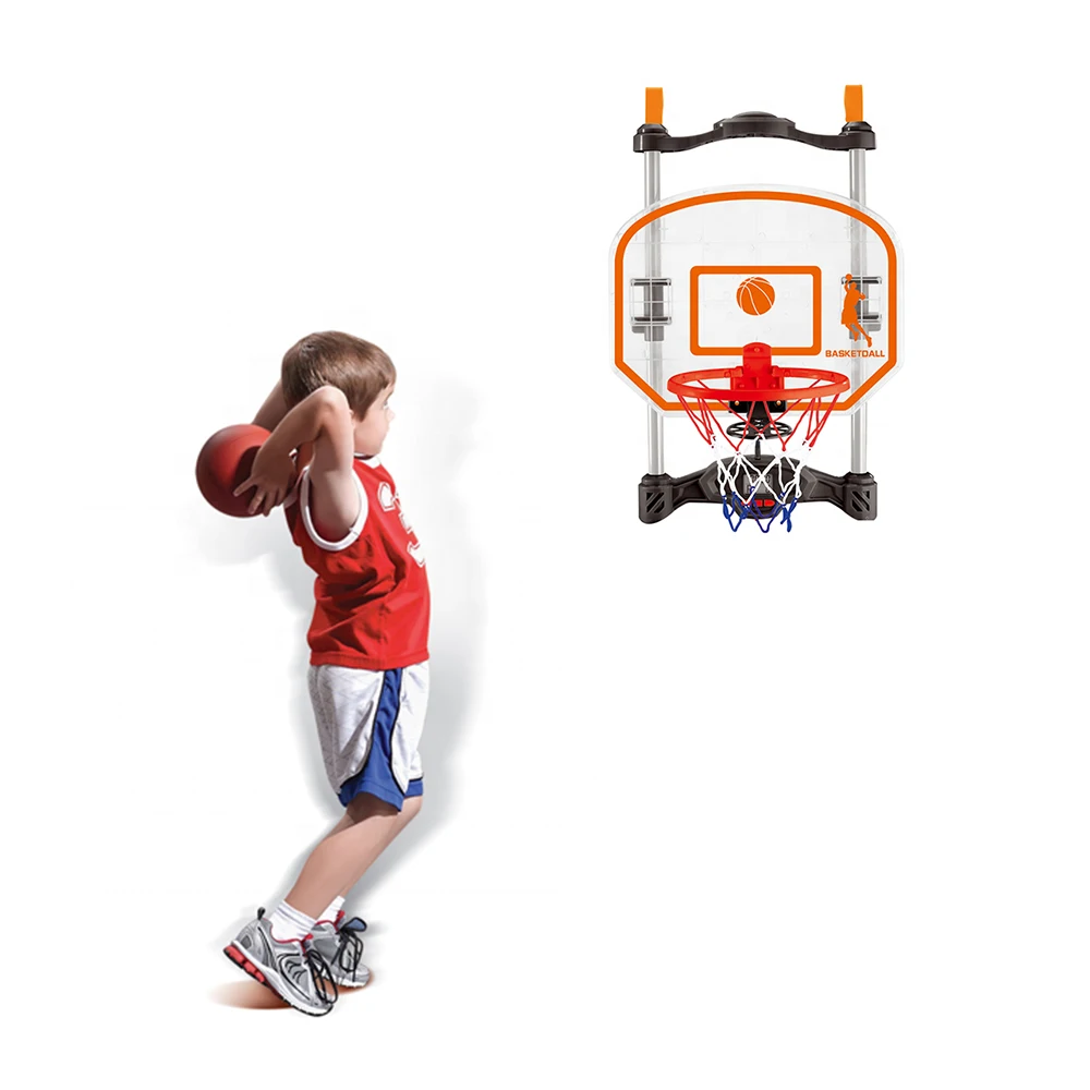 Kids portable indoor sport game toy hanging door electronic scoring customize mini basketball hoop