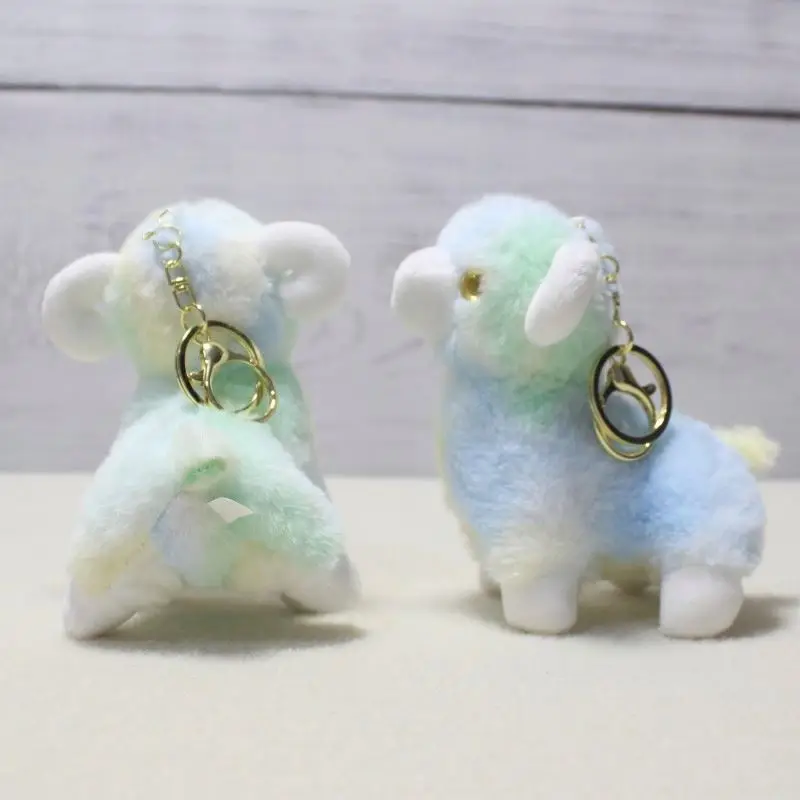 Plushie sheep keychain Stuffed Animal Toys Cute soft alpaca key chains sheep toy bag pendant decoration sheep plush toy keychain