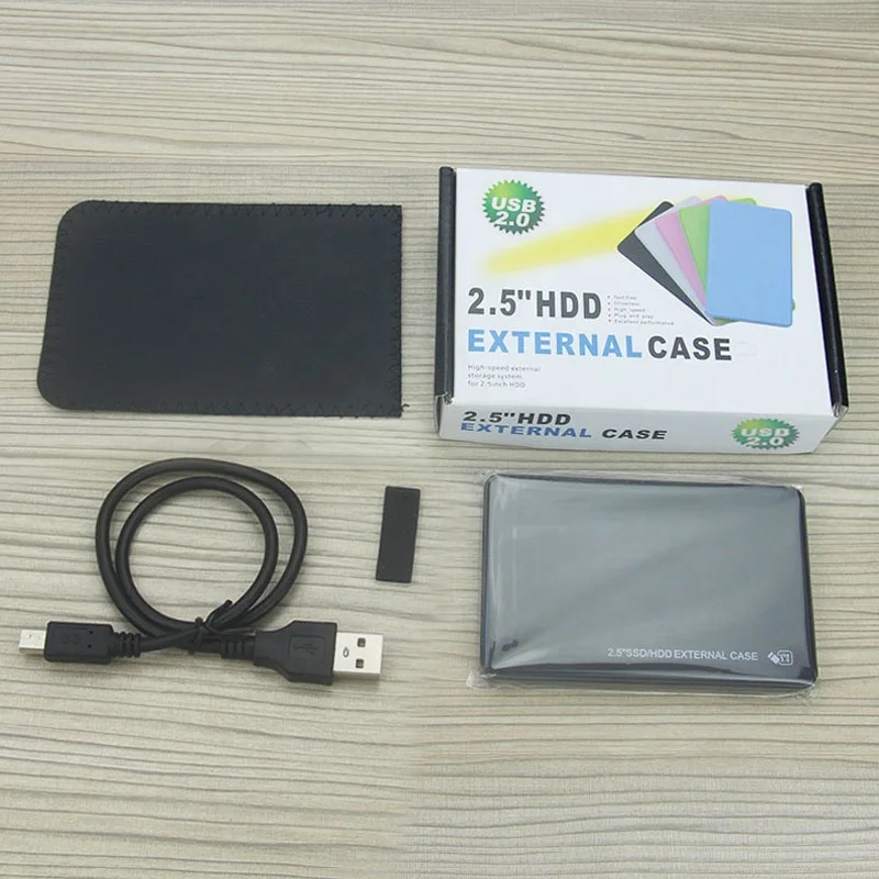 Factory Wholesale 2.5 Inch External Hard Drive Enclosure Case SATA to USB2.0 SSD Box Hard Disk Case for PC Laptop