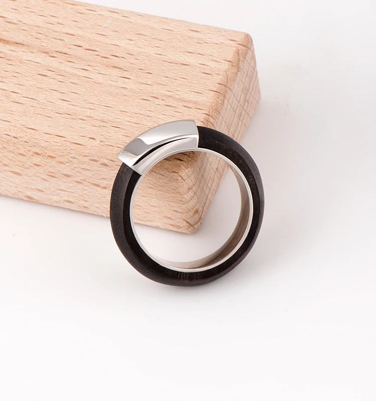 CC Jewelry Engagement Gold Wedding Rings Wedding Engagement Pure Copper Ring Brass Black Ebony wooden Rings