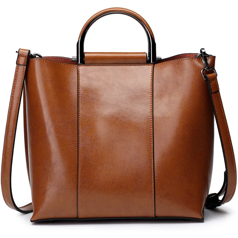 Hot Sale Luxury Genuine Leather Women Shoulder Bag Office Lady Phone Paid Umbrella Key Cosmetic Handbags