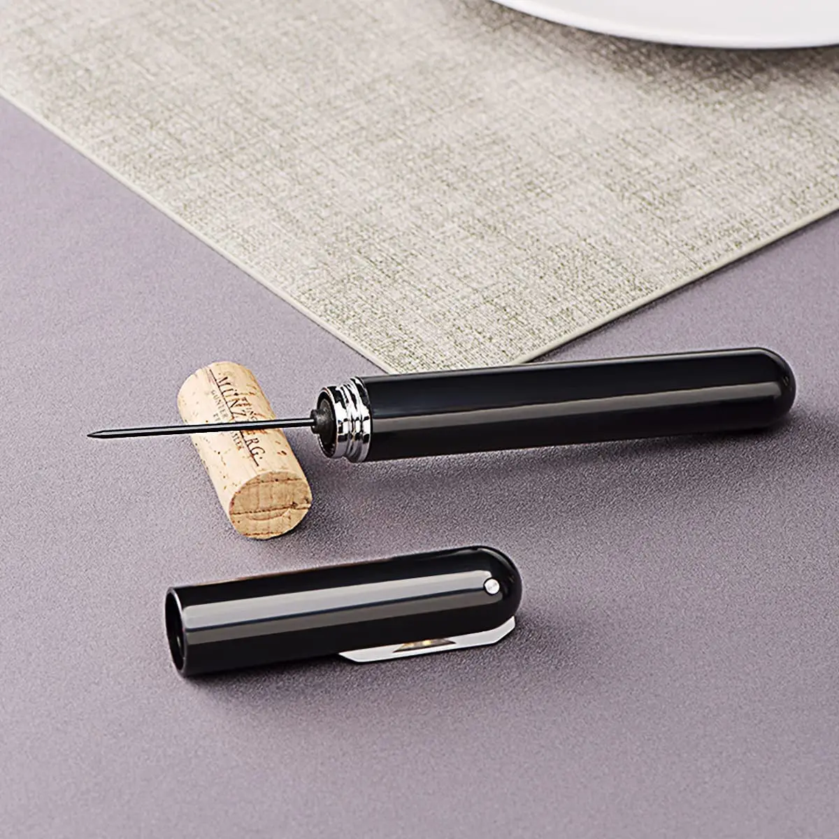 Wine Bottle Opener,  Air Pressure Wine Corkscrew With Foil Knife, Effortlessly Open Wine Bottles Without Damaging Corks