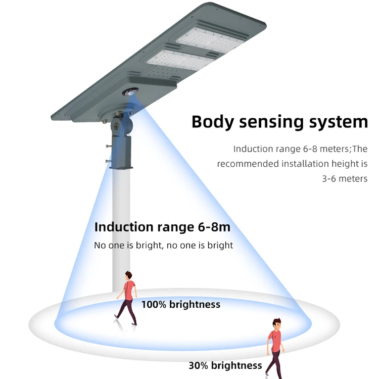 HUAYING Energy Saving All In One Die Casting Aluminum Ip65 20 40 60 80 100 W LED Solar Street Light