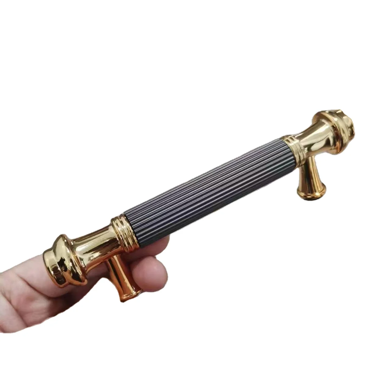 china Zinc Alloy Black Gold Cabinet Handles Solid Drawer Knobs Kitchen Cupboard Door metal Pulls Furniture Handle