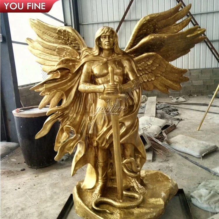 Serpent Fantasy Sculpture Bronze Six Winged Guardian Angel Statue