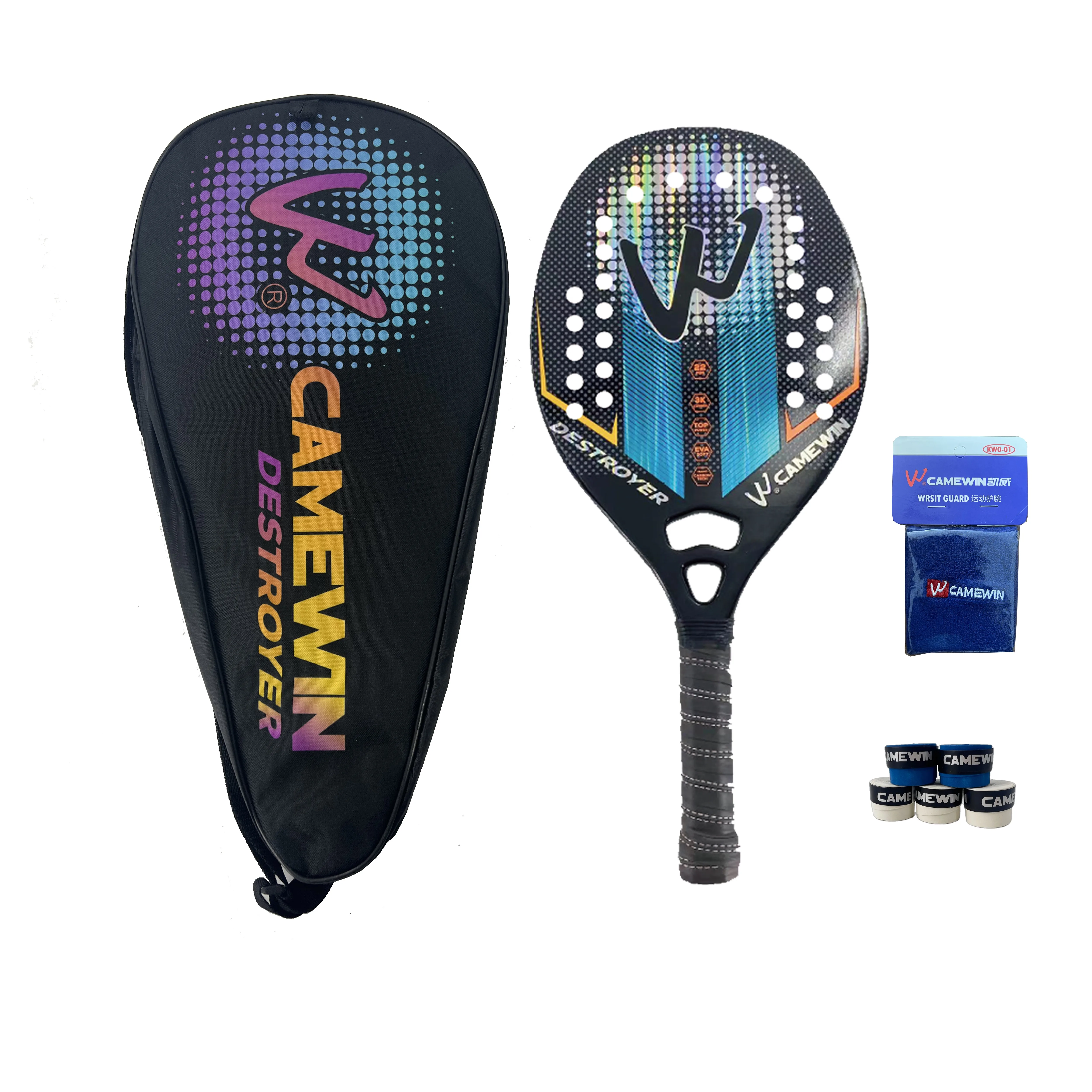 CAMEWIN 3K/12K/18K/ Carbon Fiber Visible Beach Tennis Rackets Paddle Racket factory wholesale