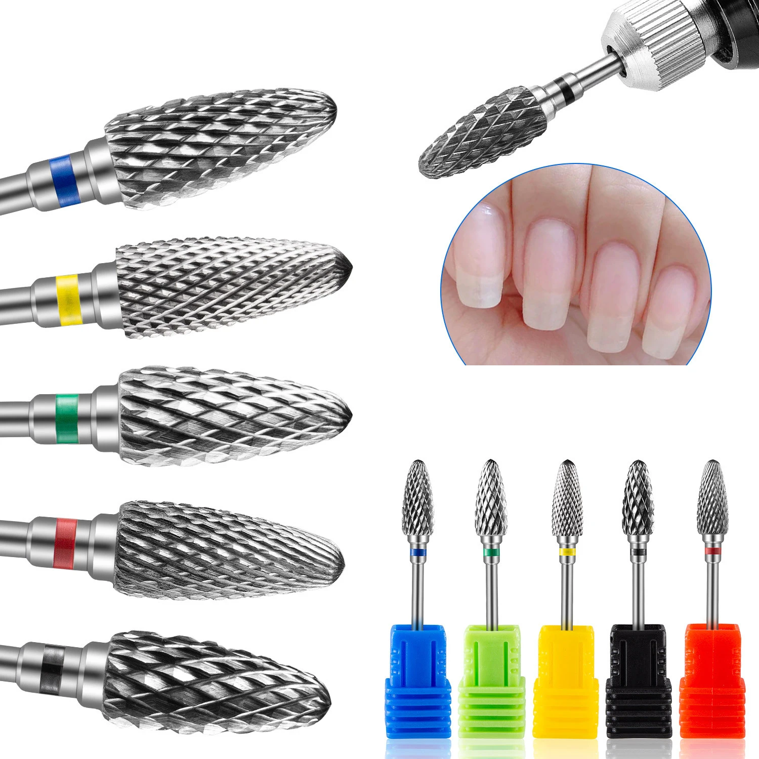 3/32 In Tapered Barrel Carbide Nail Drill Bits for Acrylic or Gel Remover