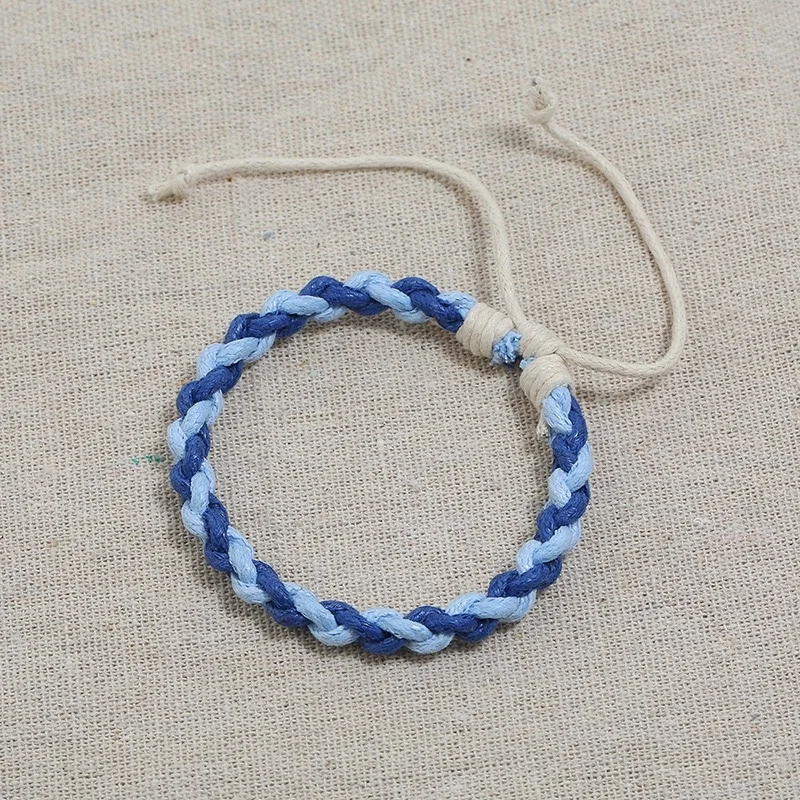 New colored wax line couples hand rope national style simple leisure student hand-woven bracelets