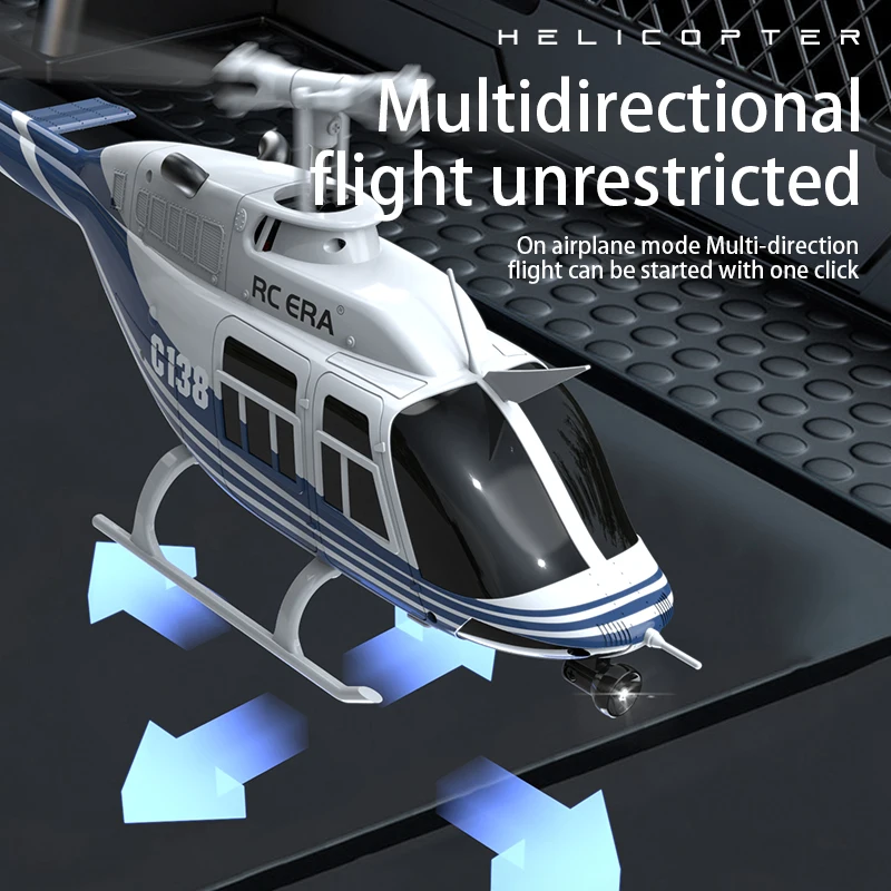 2024 New Arrivals C138  N306FD 1:33 6CH Professional Helicopter Auto Hover Single Blade Realistic RC Helicopter Remote Control