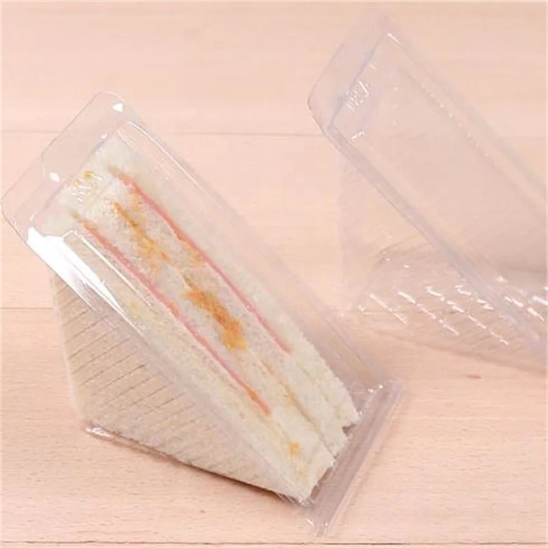 Takeaway Food Boxes Transparent Triangle Bakery Sandwich Plastic Box