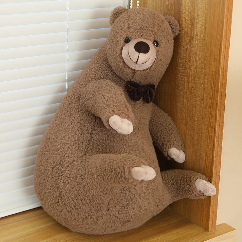 Kinqee En71 Cute Brown Sloth Stuffed Animal Toy Custom Logo Kawaii Soft Sleeping Travel Plush Pillow