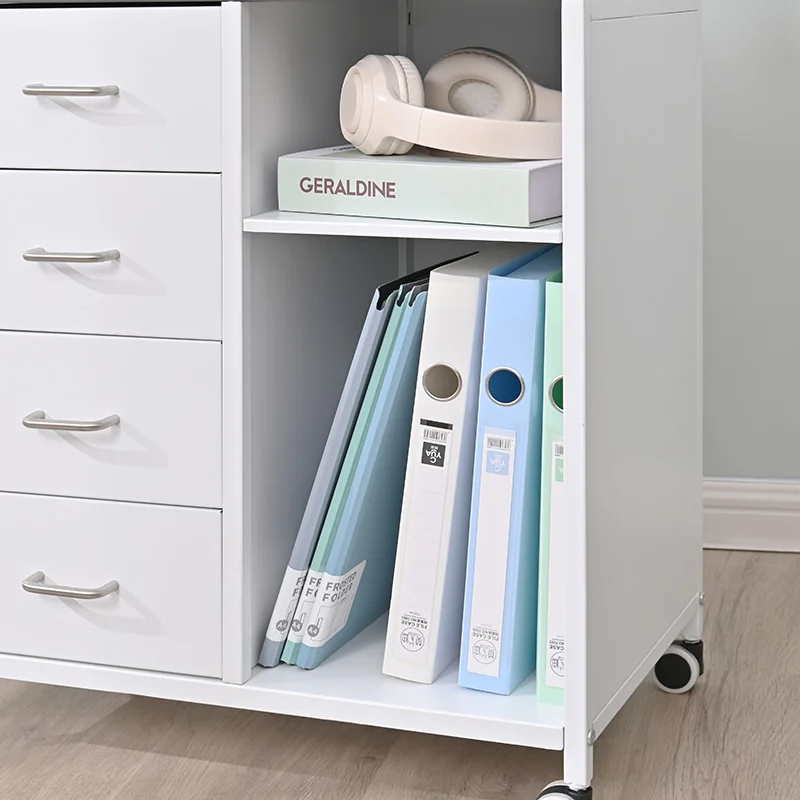 Custom Design Office Desk Storage Shelves Home Office File Organizer Cart Removable Bookshelf Desk Side Storage Cabinet