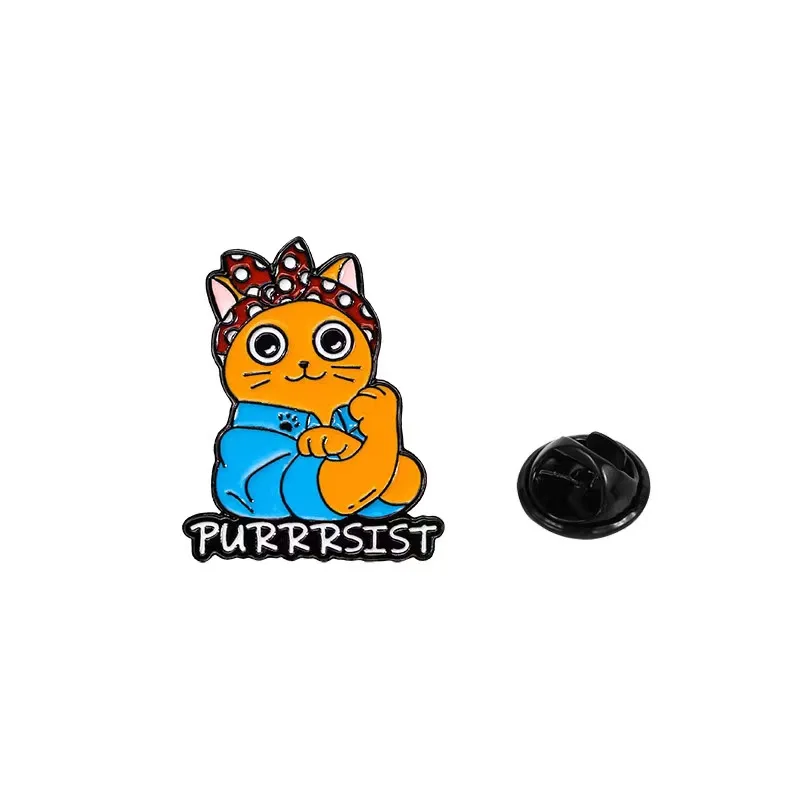 High Quality Hats Lapel Cute Cartoon Halloween Animal Cat Pins With Glove Glitter Custom Soft Enamel Pin