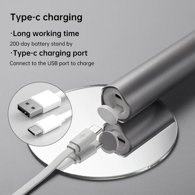 Высококачественная Водонепроницаемая многофункциональная перезаряжаемая звуковая щетка T7 IPX7 с 4 головками электрическая зубная