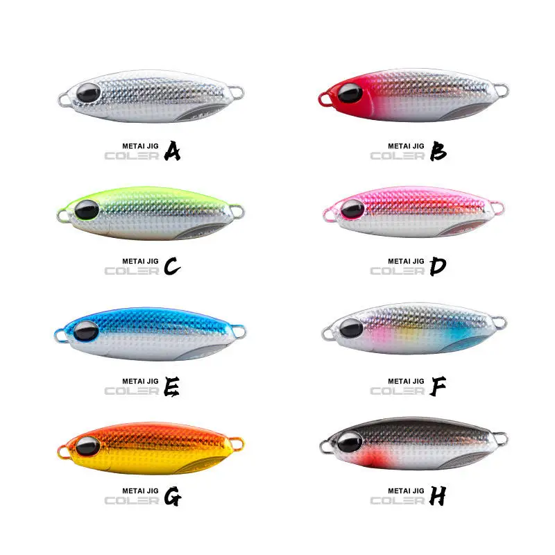 Metal Jig 10g 15g 20g 25g 30g 40g Fishing Lure Assist Jigging Hook Lures Pesca Mar Slow Pitch Jig