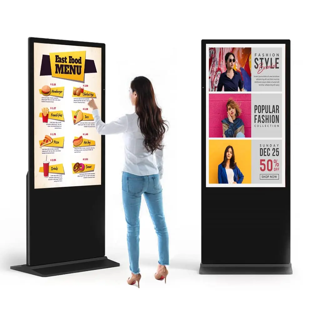 100inch 55 inch Touch Screen Indoor/Outdoor LCD Advertising Totem Kiosk CMS Software Digital Signage and Displays
