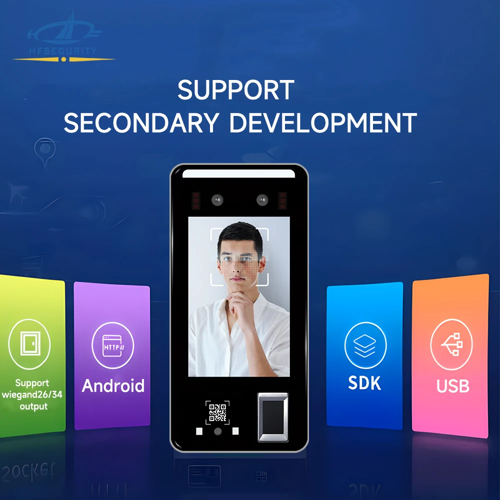 HFSecurity FR05  Biometric Android Face Fingerprint Access Control For Payroll System Cloud API document Cloud Server