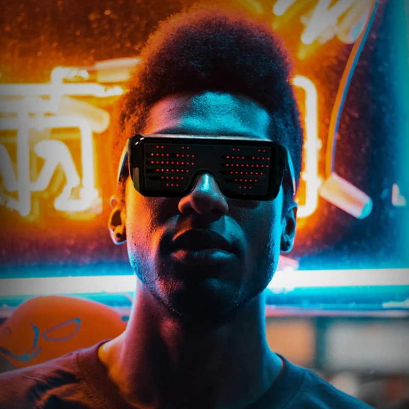 OEM magic party shutter  USB rechargeable light up eye LED glasses Neon glasses