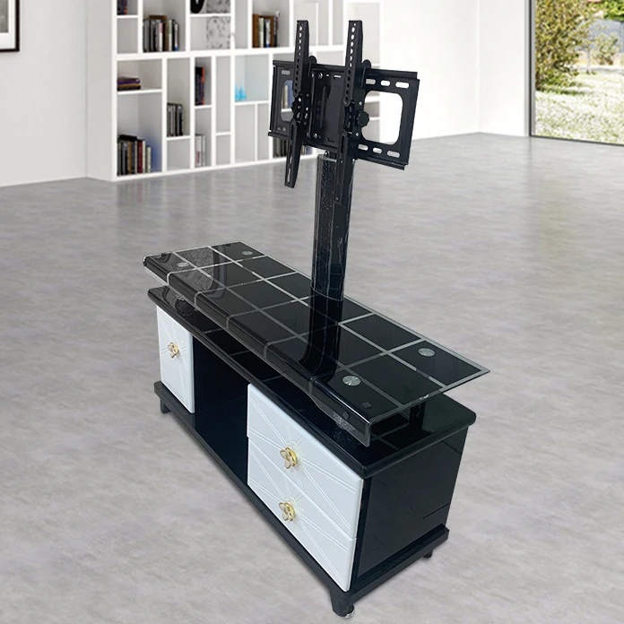 Новый ТВ-стол из закаленного стекла, простой модный ТВ-шкаф с выдвижным ящиком