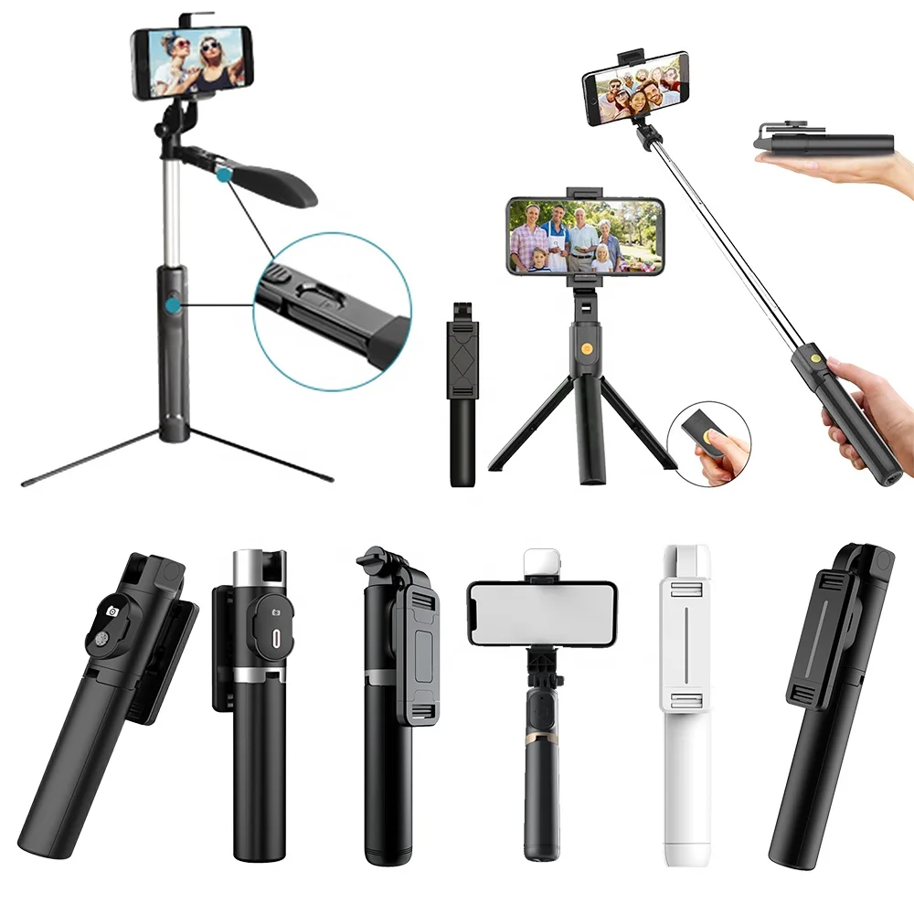Portable Wireless for Remote Extendable mini Tripod monopod mobile phone stand holder Selfie Stick