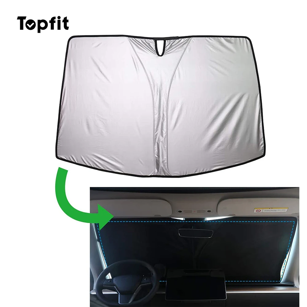 2021 Upgrade Windshield Sunshade Folding Sun Visor Protector Sun Shade Cover For Tesla Model 3 Y