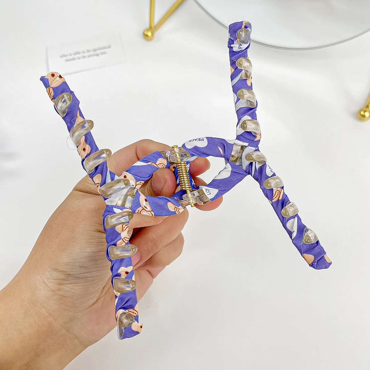 Sweet Purple Hair Clip Fashion Hair Shark Clip Checker Hair Accessories Wholesale