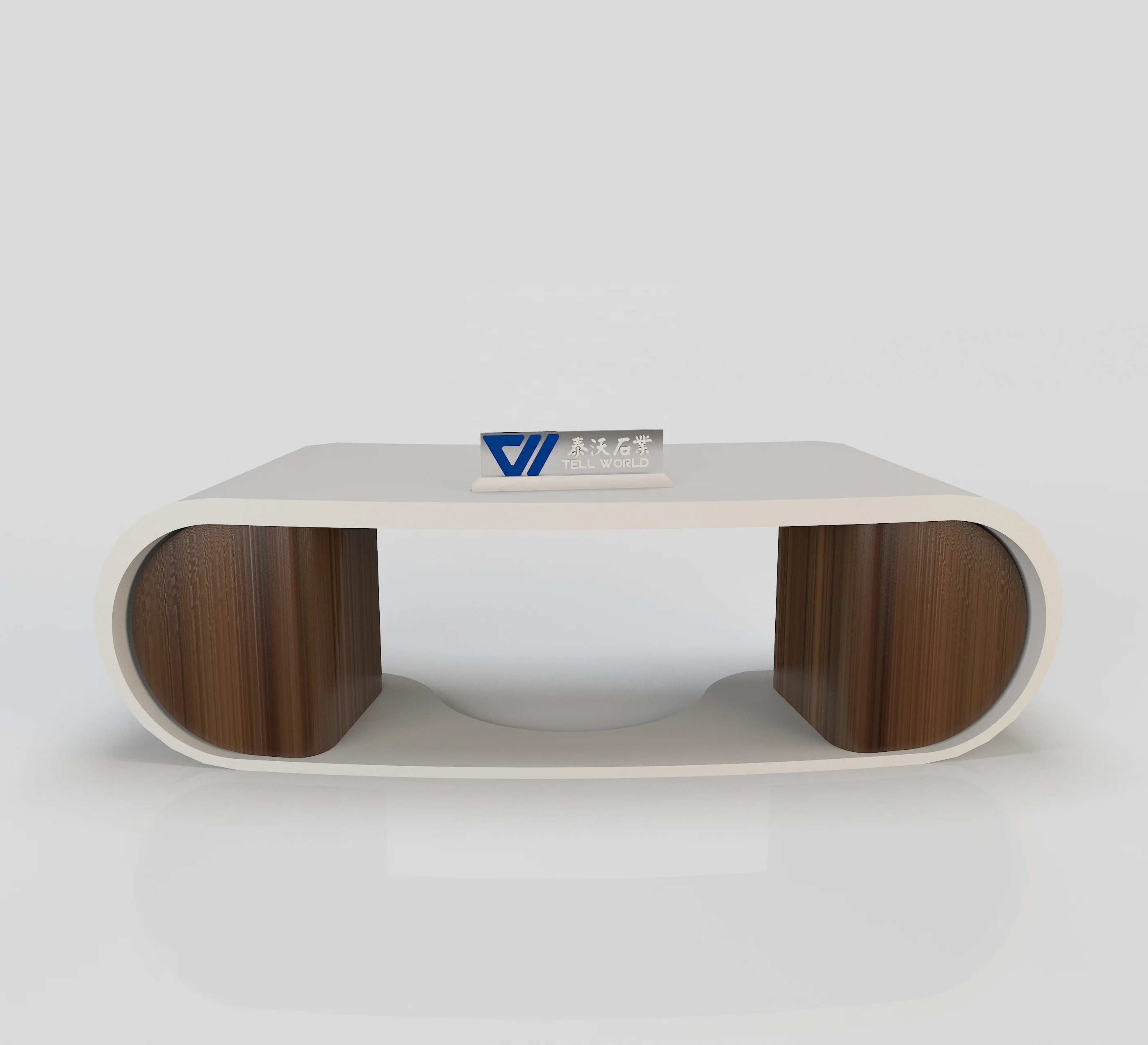 Antique White Office CEO Desks Acrylic Luxury Director Table With Filing Cabinets For CEO Office