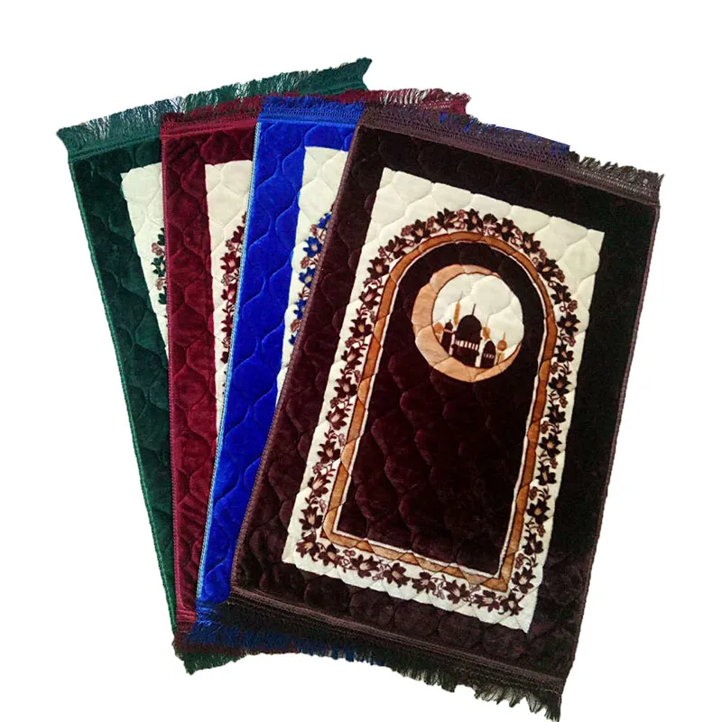 Fast delivery Mosque Velvet Foam Rug Mosque Carpet Praying Rug Muslim Praying Mat Velvet Prayer Rug For Wholesales