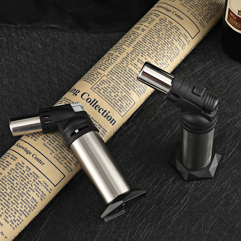 New Trending Reversible Cigar Blue Flame Smoking Accessories Adjustable Gas Lighter Gun Welding Butane Gas Torch